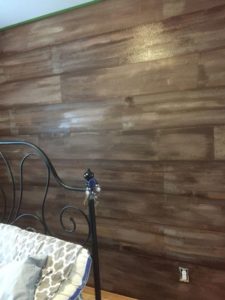 Faux painted wood wall with Behr paint