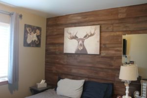 How to: faux painted wood bedroom wall - combed Behr paint